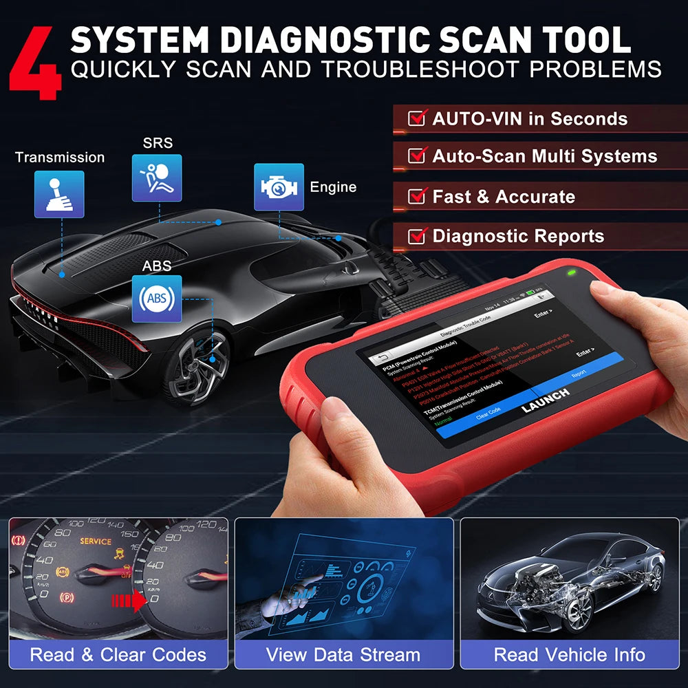 Launch CRP123E V2.0 4-System OBD2 Car Diagnostic Scanner & Code Reader