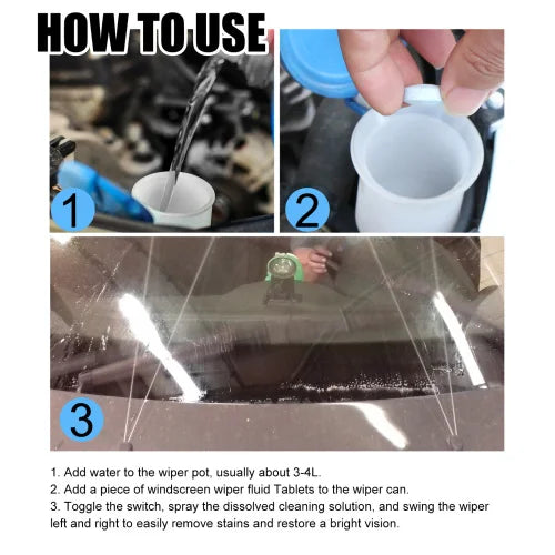 Rayhong Windshield Cleaner  Clean Decontamination Remove Shellac Film Wiper Effervescent Tablet