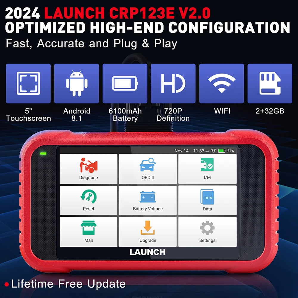 Launch CRP123E V2.0 4-System OBD2 Car Diagnostic Scanner & Code Reader