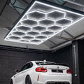 Deluxe 15-Grid Hexagon LED Garage & Auto Detailing Ceiling Light Kit (8x16 FT)