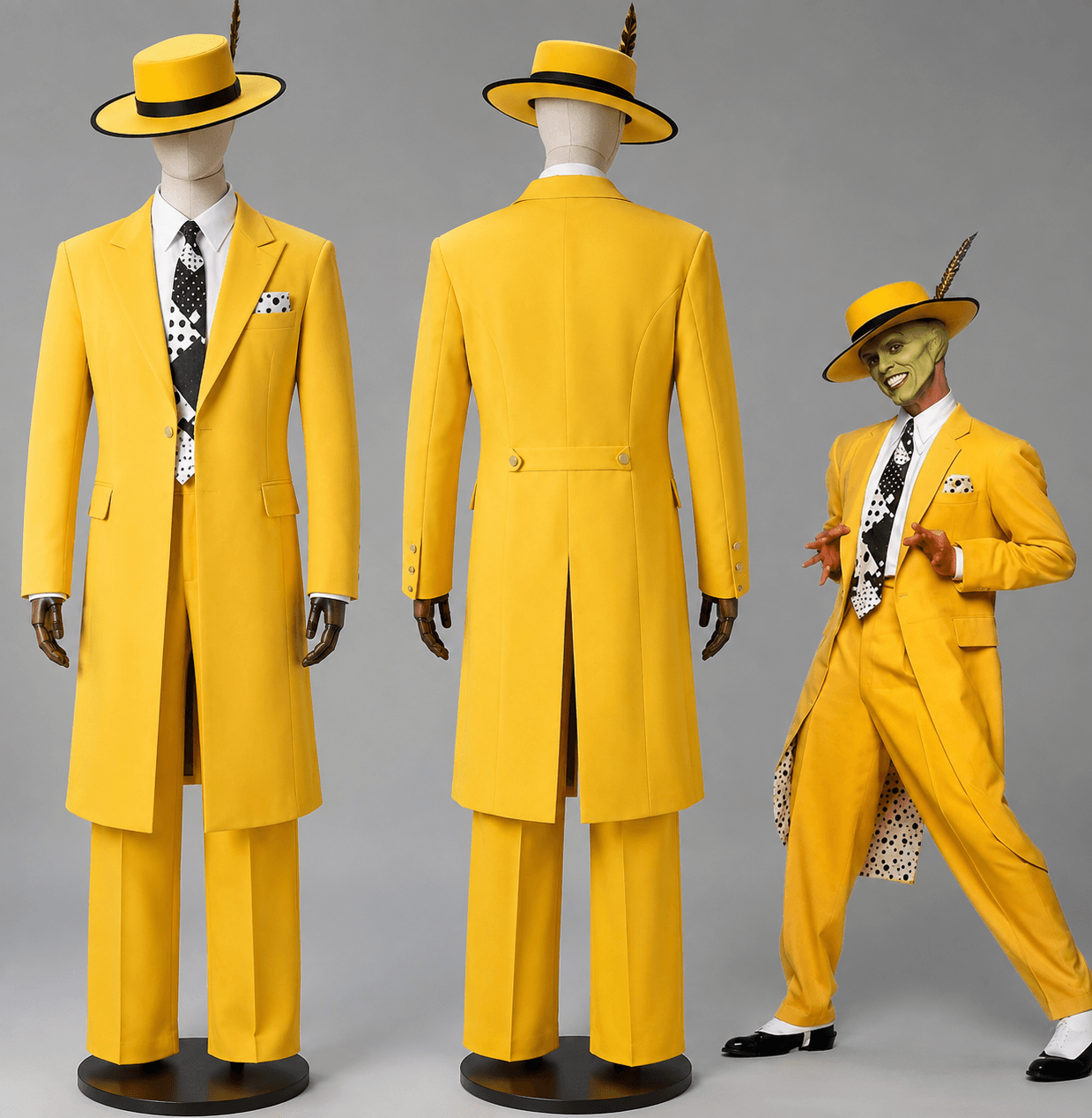 Deluxe 90s Vintage Yellow Suit & Hat Cosplay Set