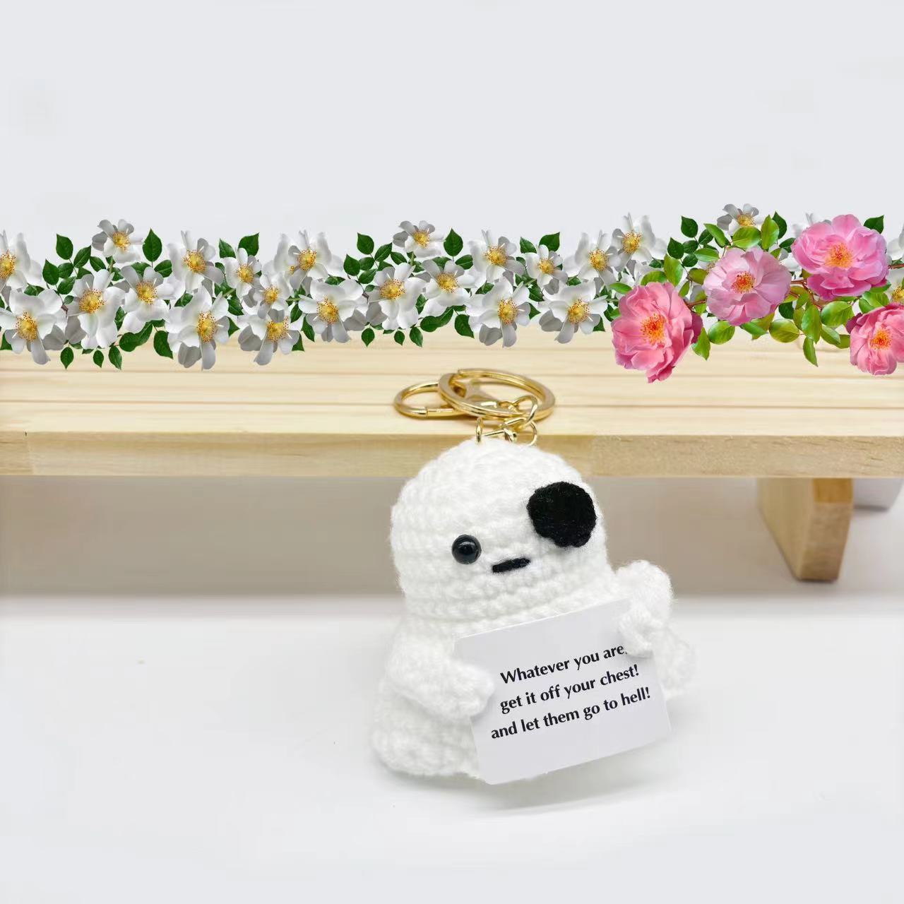 Deluxe Handmade Crochet Halloween Ghost Plush & Keychain