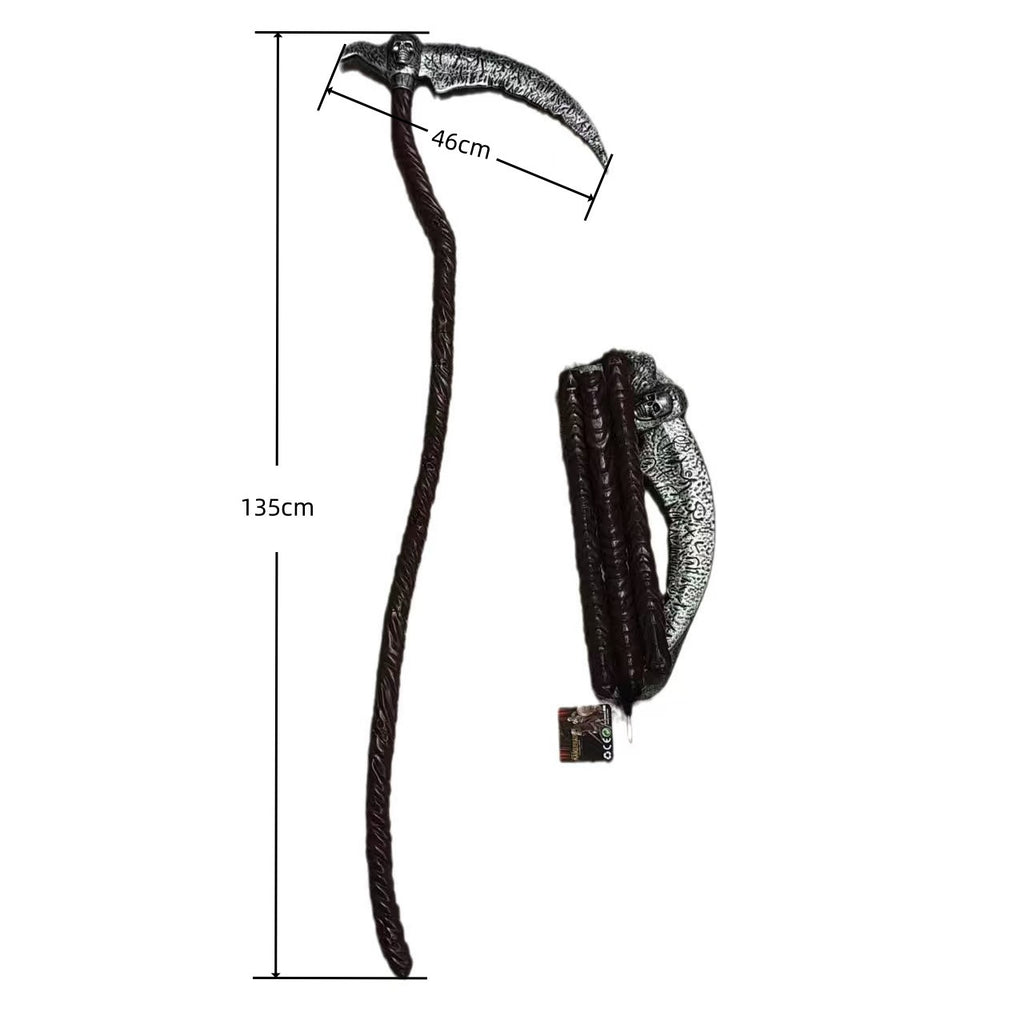 Grim Reaper Skull Scythe Prop – 3-Piece Modular Halloween Costume Weapon