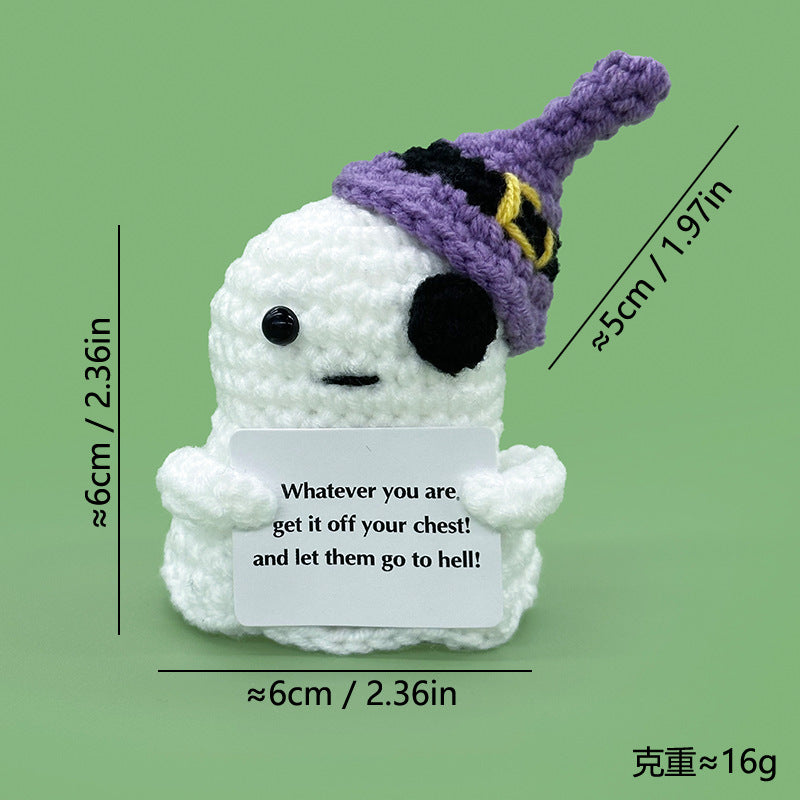 Deluxe Handmade Crochet Halloween Ghost Plush & Keychain