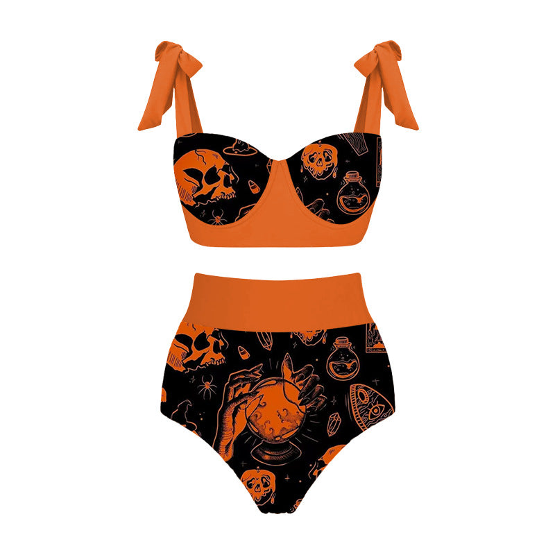 Deluxe Halloween High-Waisted Bikini, Skirt & Devil Swimsuit Collection