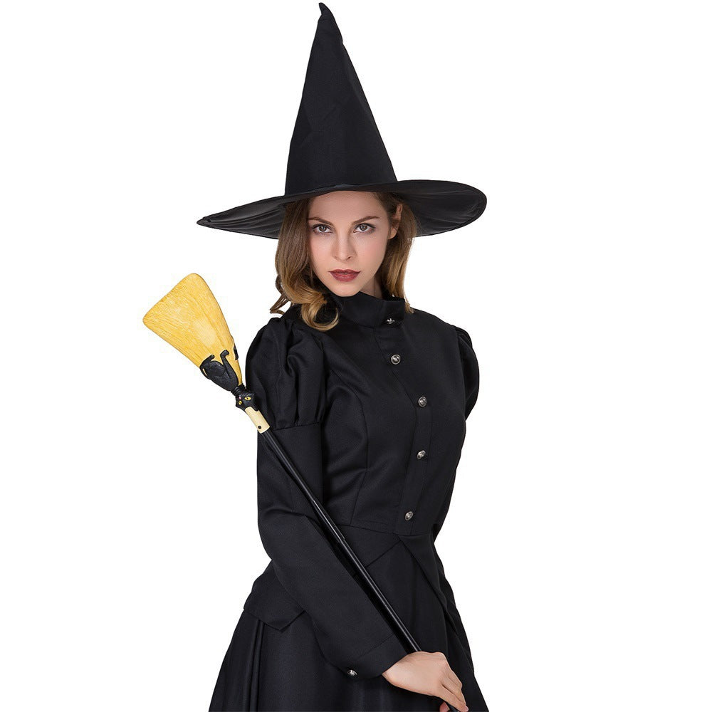 Classic Midnight Witch Costume & Hat Set