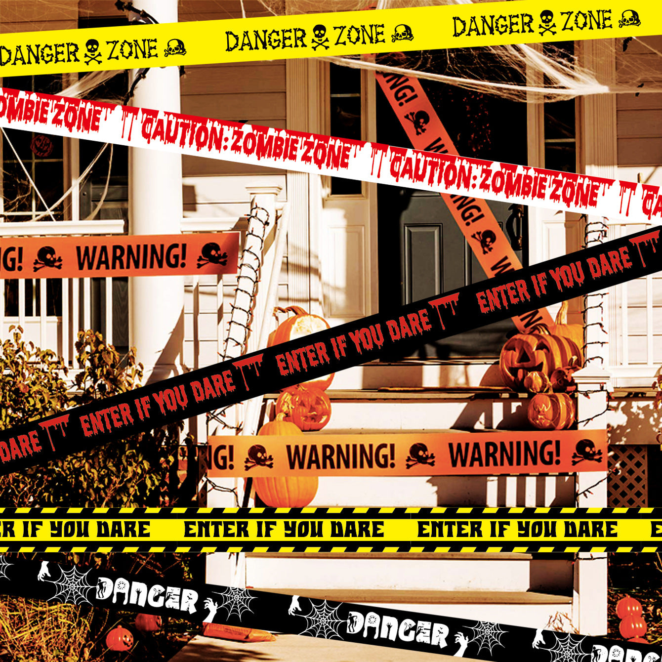Deluxe Haunted Halloween Warning & Caution Tape Decoration Roll