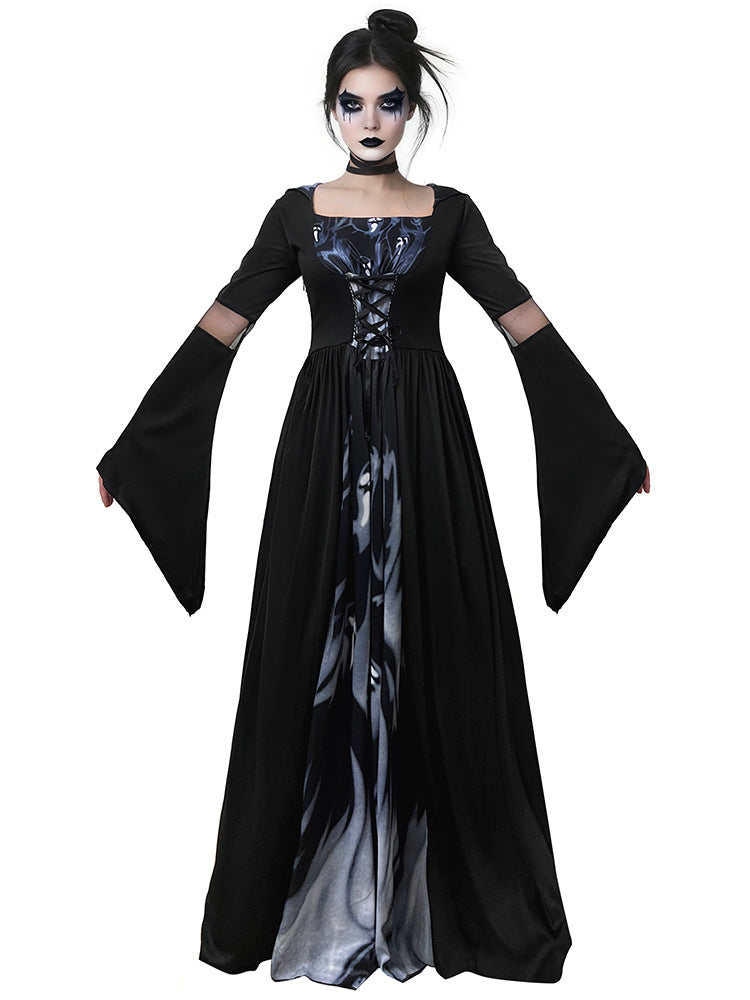 Deluxe Gothic Midnight Witch Hooded Gown