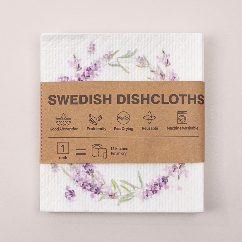 Kitchen Sponge Dishcloth Wholesale Multifunctional Water-Absorbing and Oil-Removing Scouring Pad Non-Woven Fabric German Wood Pulp Cotton Rag