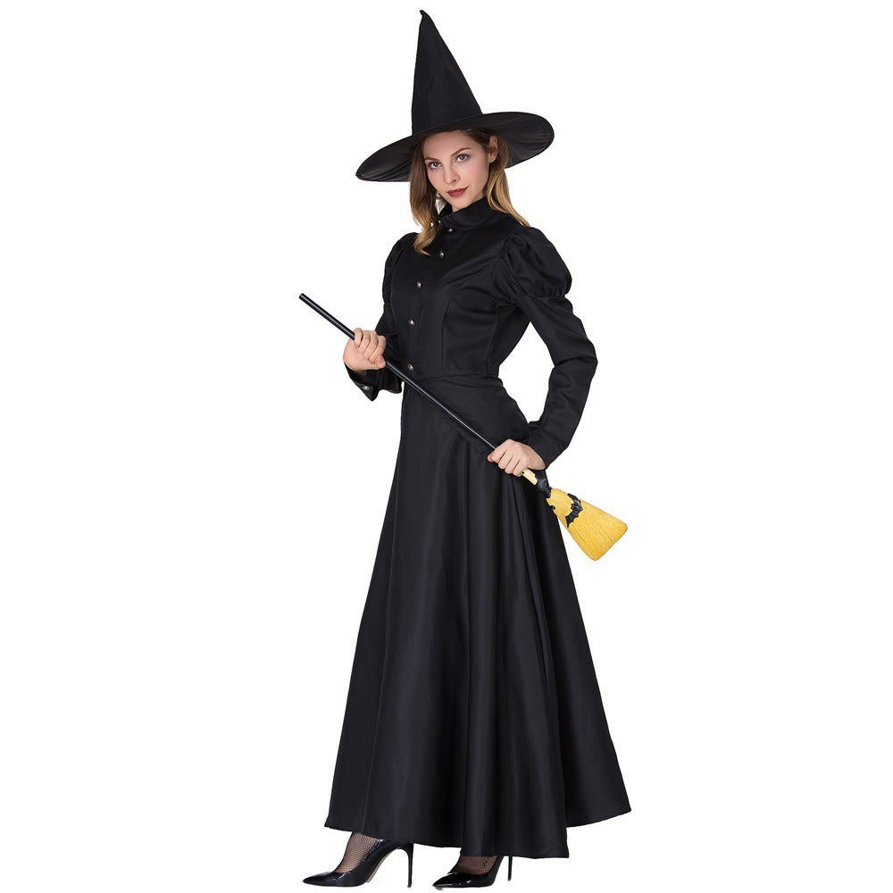Classic Midnight Witch Costume & Hat Set