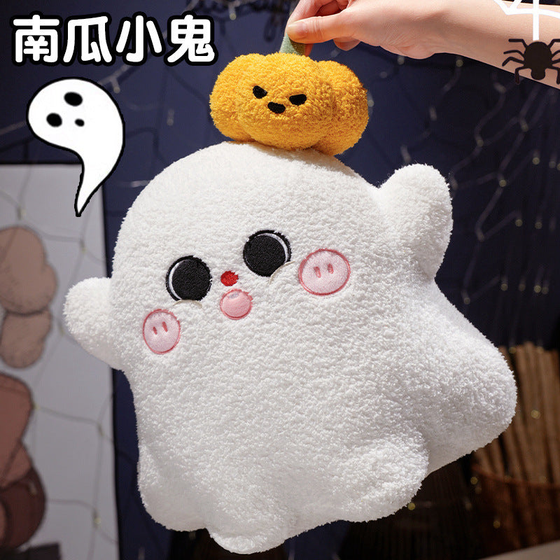 Deluxe Cozy Halloween Ghost & Pumpkin Plush Pillow
