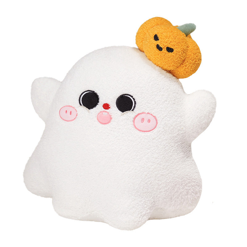 Deluxe Cozy Halloween Ghost & Pumpkin Plush Pillow