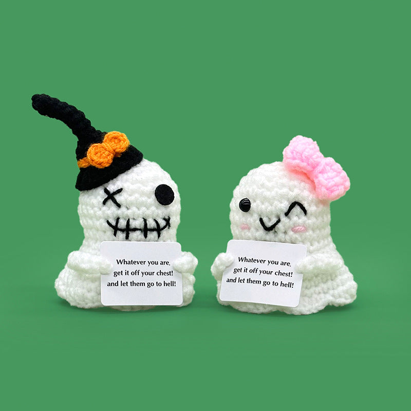 Deluxe Handmade Crochet Halloween Ghost Plush & Keychain