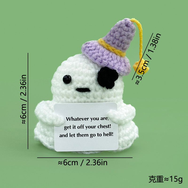 Deluxe Handmade Crochet Halloween Ghost Plush & Keychain