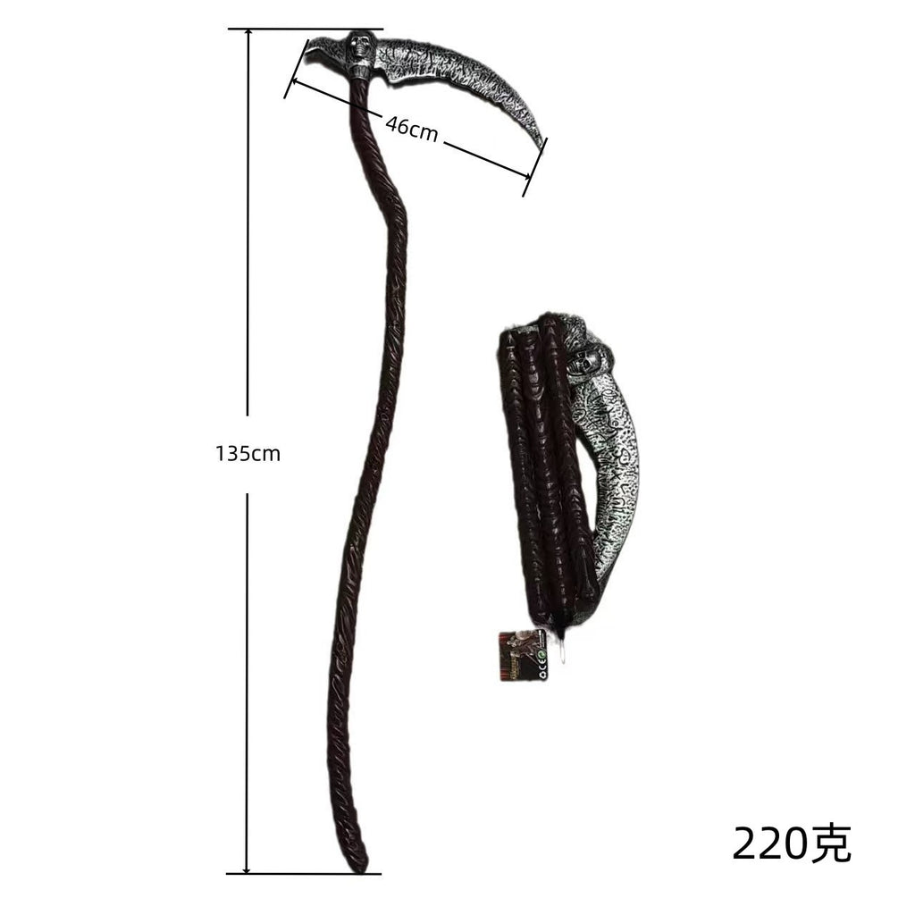 Grim Reaper Skull Scythe Prop – 3-Piece Modular Halloween Costume Weapon