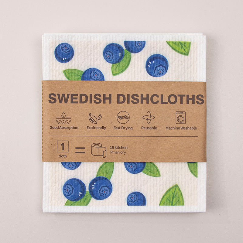 Kitchen Sponge Dishcloth Wholesale Multifunctional Water-Absorbing and Oil-Removing Scouring Pad Non-Woven Fabric German Wood Pulp Cotton Rag
