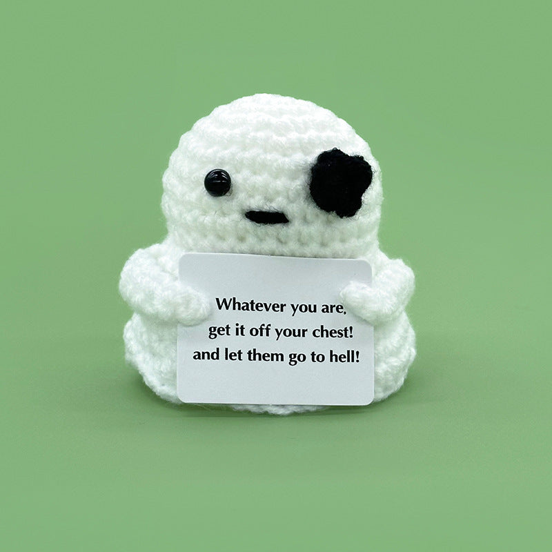 Deluxe Handmade Crochet Halloween Ghost Plush & Keychain