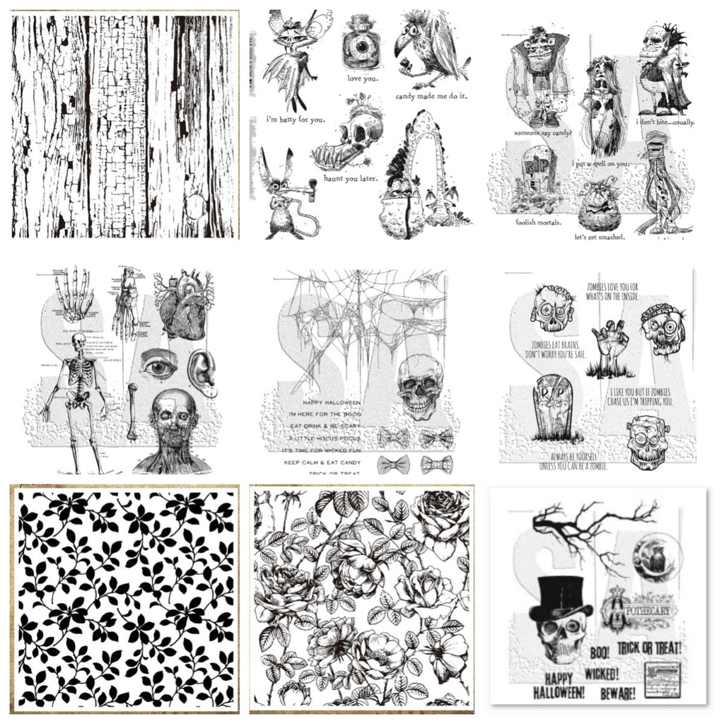 Deluxe Vintage Gothic Skull Clear Stamps for Journaling & DIY Crafts