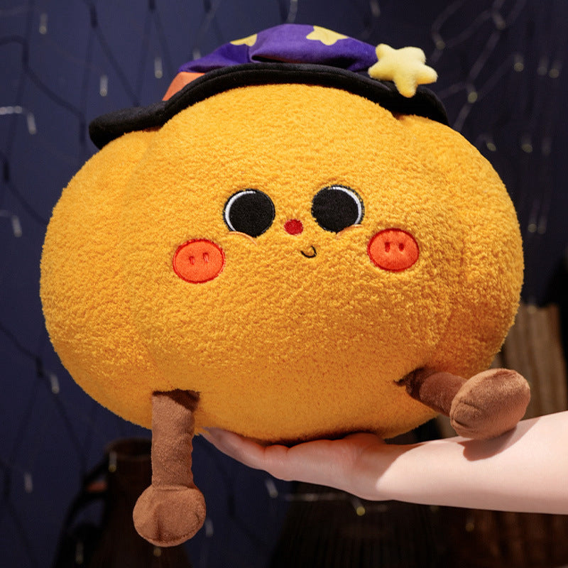 Deluxe Cozy Halloween Ghost & Pumpkin Plush Pillow