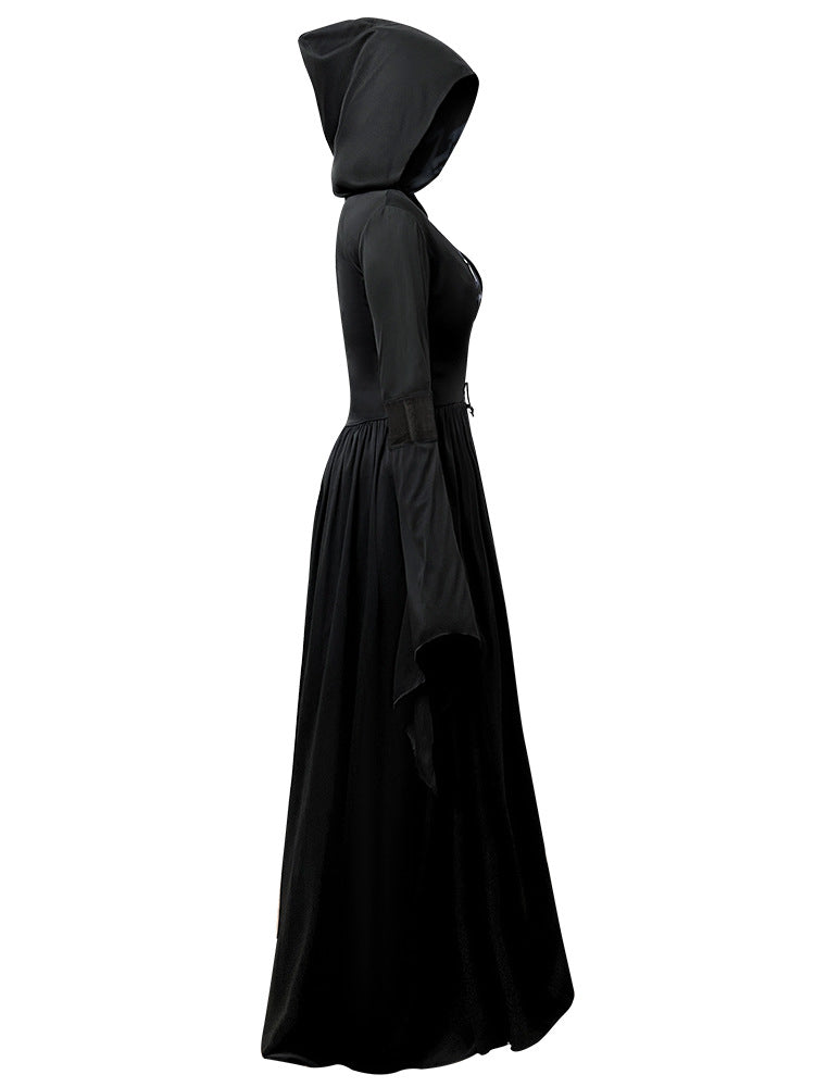 Deluxe Gothic Midnight Witch Hooded Gown