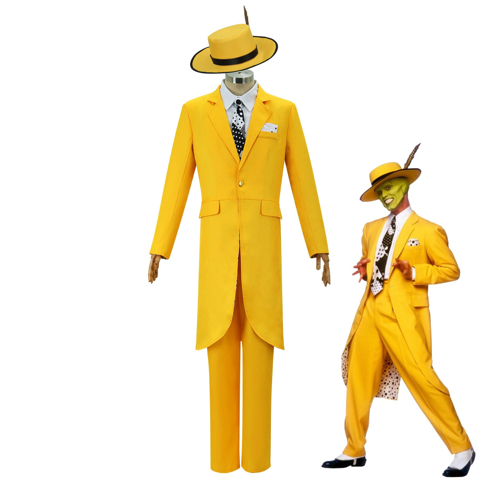 Deluxe 90s Vintage Yellow Suit & Hat Cosplay Set