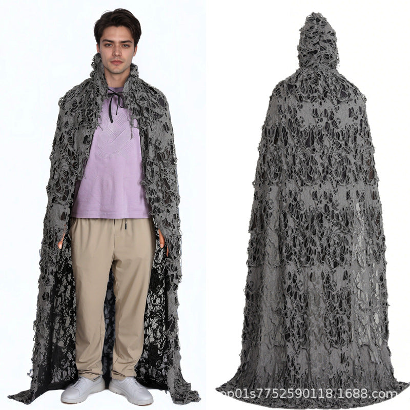 Deluxe Tattered Phantom Hooded Cloak for Kids & Adults