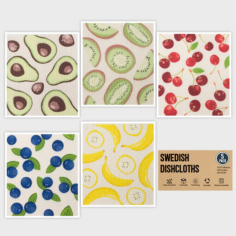 Kitchen Sponge Dishcloth Wholesale Multifunctional Water-Absorbing and Oil-Removing Scouring Pad Non-Woven Fabric German Wood Pulp Cotton Rag
