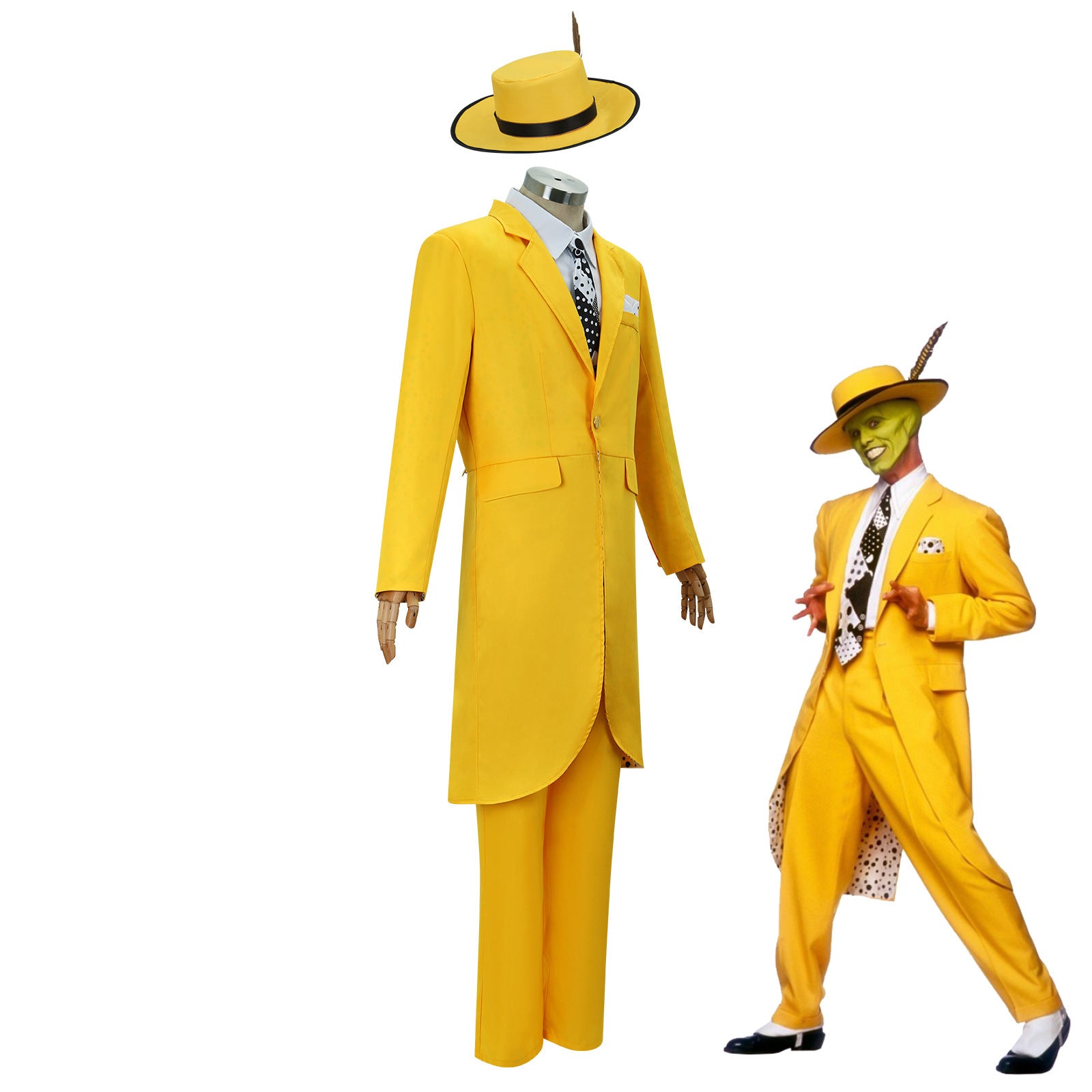 Deluxe 90s Vintage Yellow Suit & Hat Cosplay Set