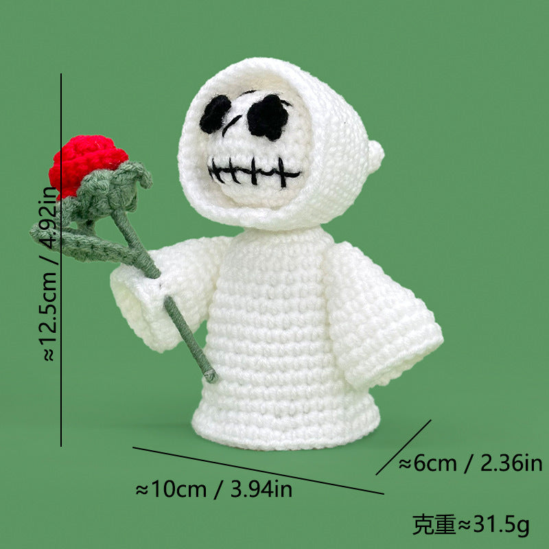 Deluxe Handmade Crochet Halloween Ghost Plush & Keychain