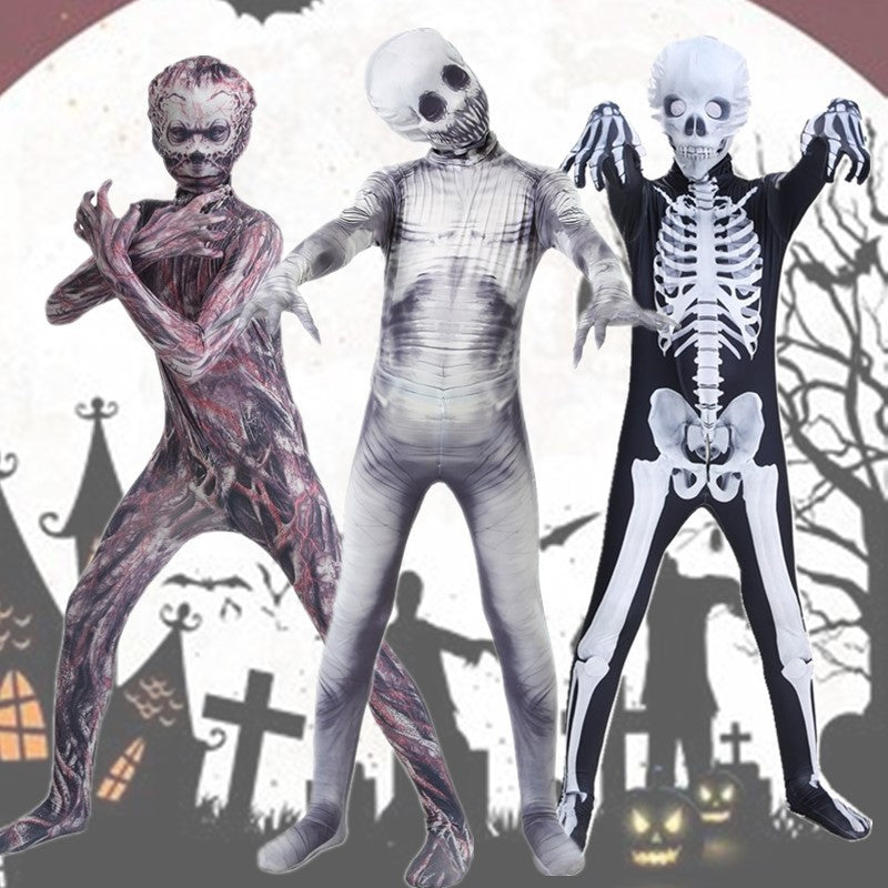 Deluxe 3D Halloween Skeleton & Monster Full-Body Jumpsuit (Kids & Adults)