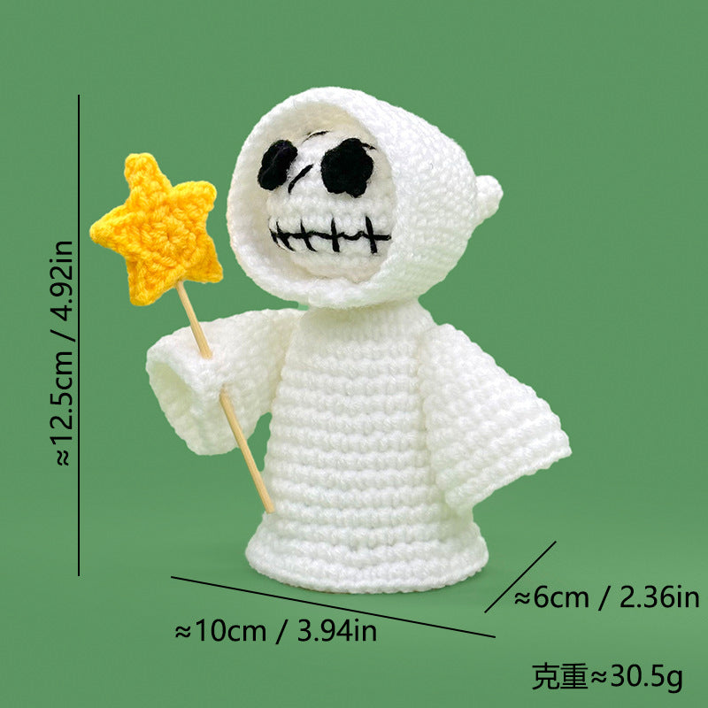 Deluxe Handmade Crochet Halloween Ghost Plush & Keychain