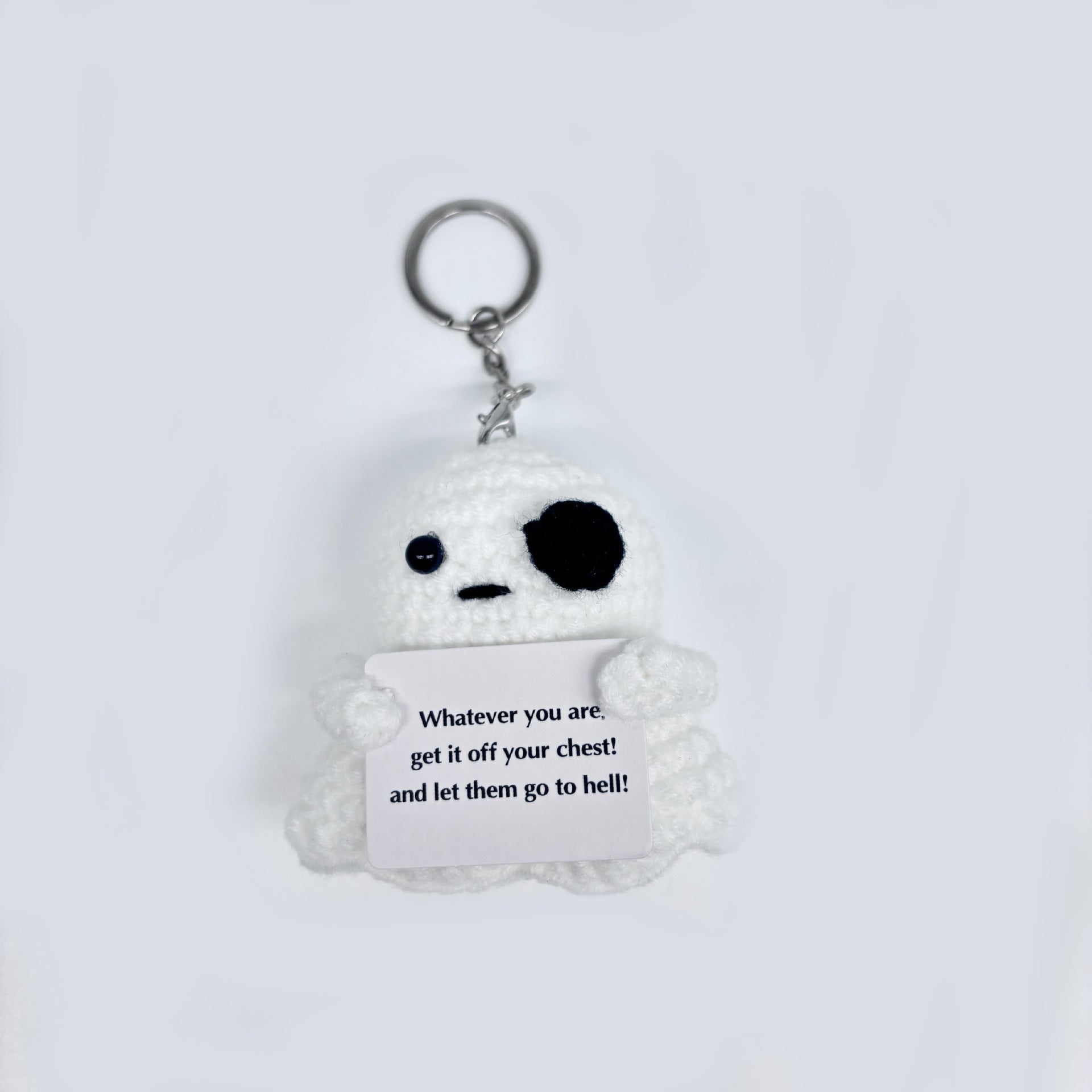 Deluxe Handmade Crochet Halloween Ghost Plush & Keychain