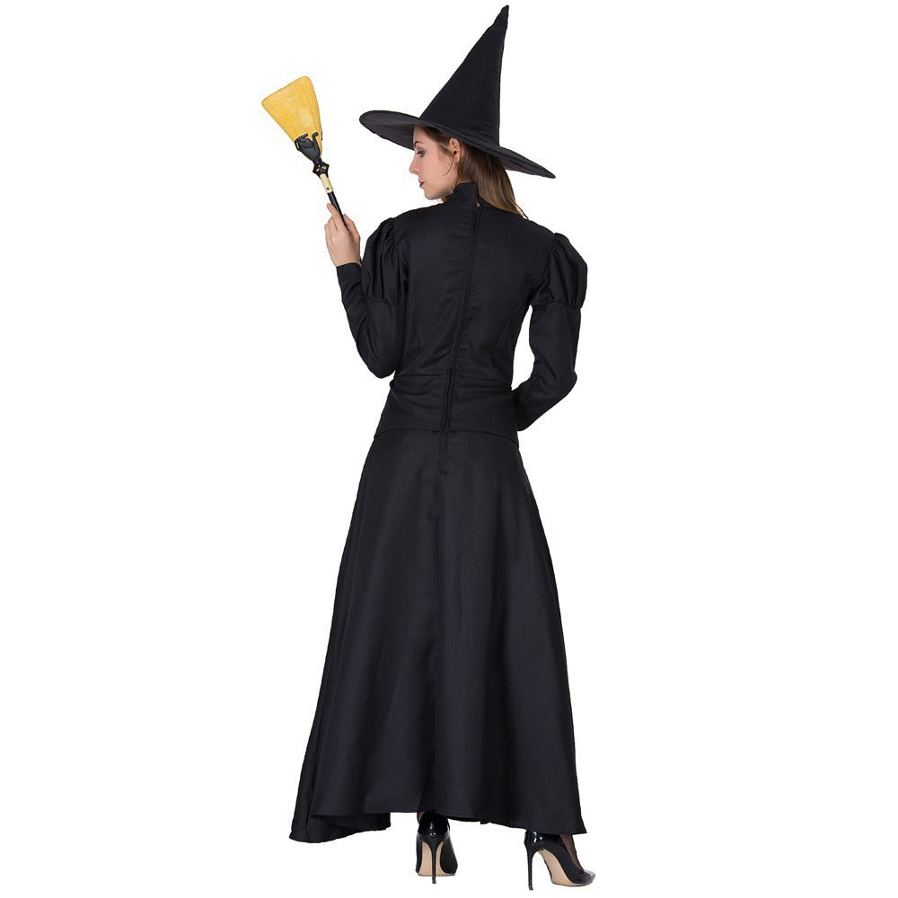 Classic Midnight Witch Costume & Hat Set