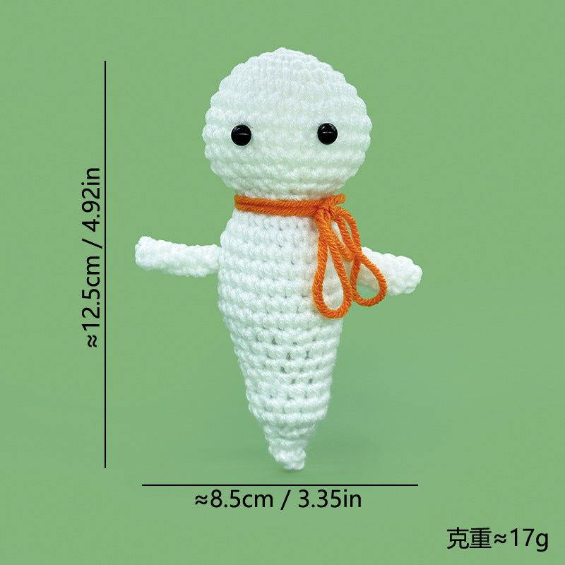 Deluxe Handmade Crochet Halloween Ghost Plush & Keychain