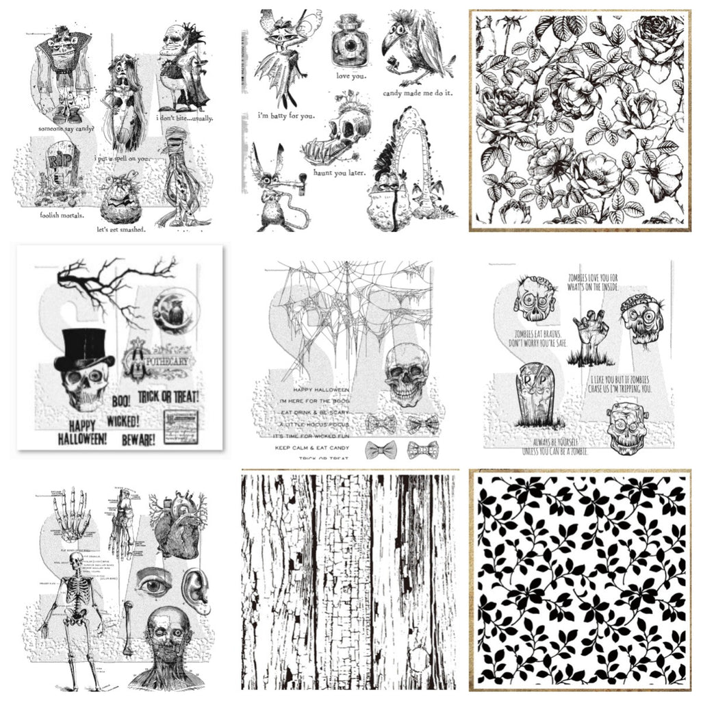 Deluxe Vintage Gothic Skull Clear Stamps for Journaling & DIY Crafts