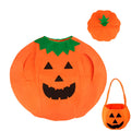 Deluxe Festive Pumpkin Poncho Costume & Trick-or-Treat Set for Kids & Adults