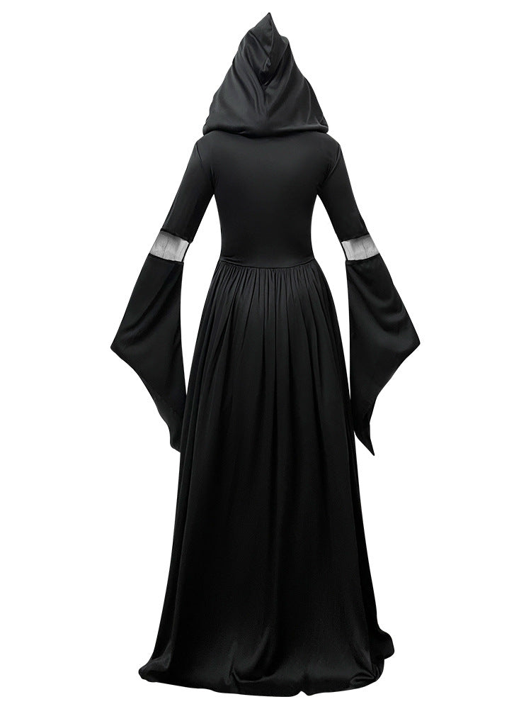 Deluxe Gothic Midnight Witch Hooded Gown