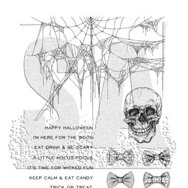 Deluxe Vintage Gothic Skull Clear Stamps for Journaling & DIY Crafts