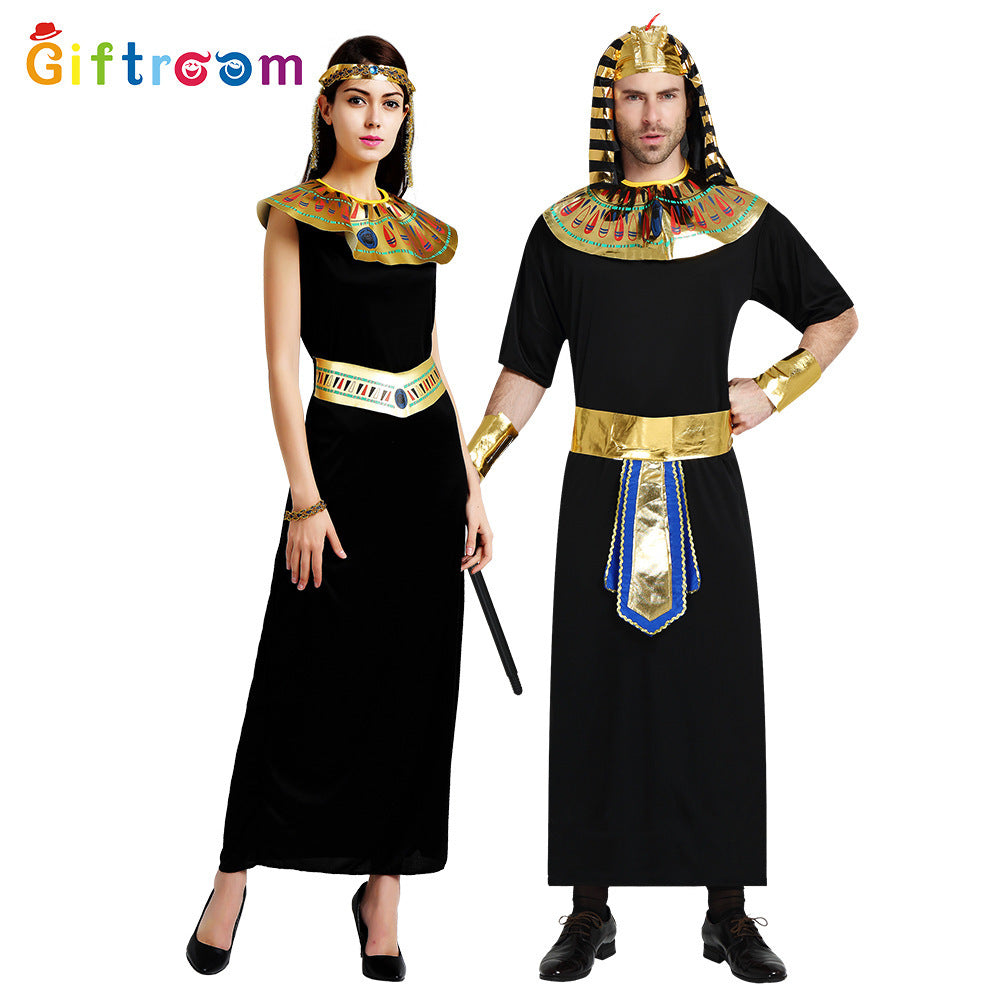 Deluxe Egyptian Pharaoh & Cleopatra Halloween Costume & Accessory Set