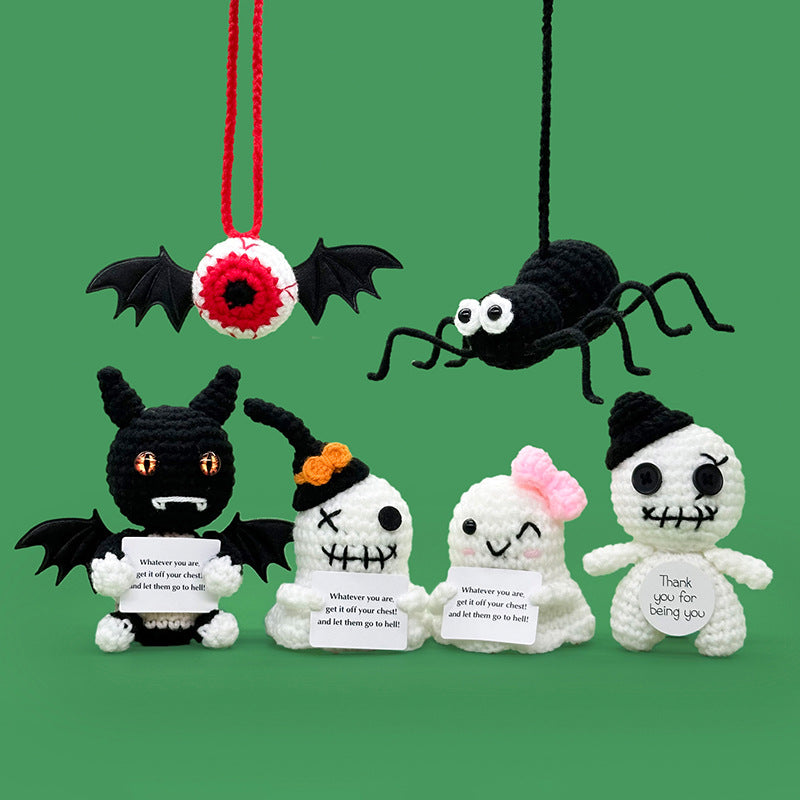 Deluxe Handmade Crochet Halloween Ghost Plush & Keychain