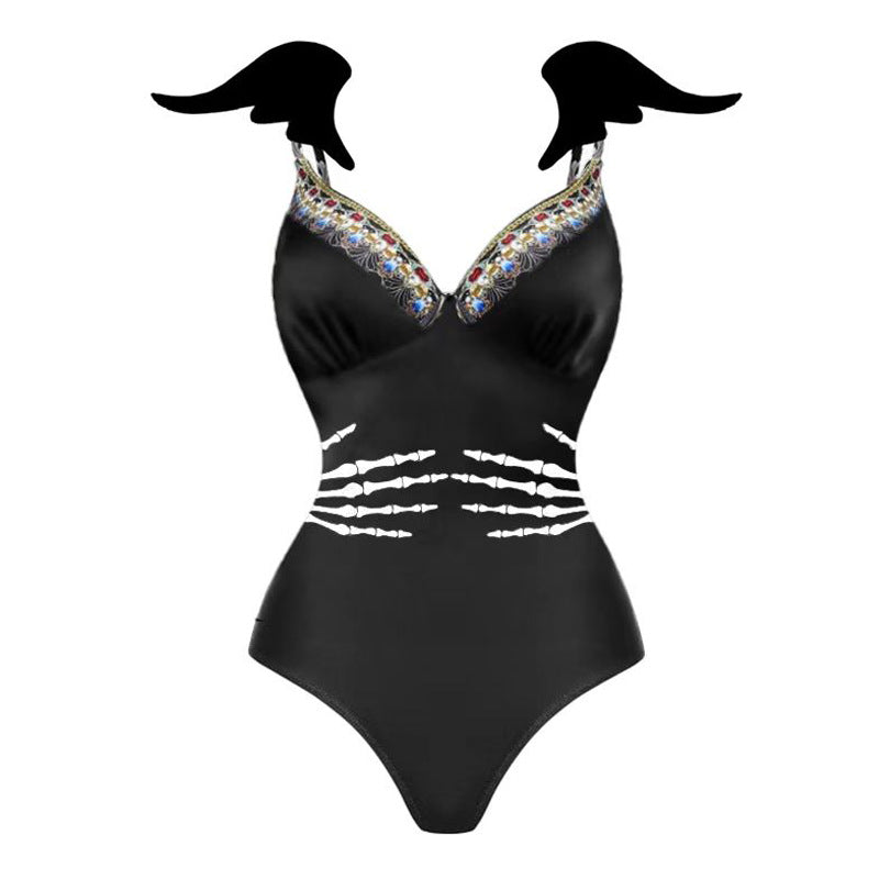 Deluxe Halloween High-Waisted Bikini, Skirt & Devil Swimsuit Collection
