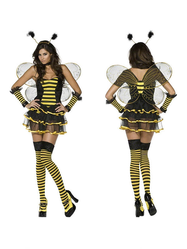 Deluxe Bumblebee Honeybee Halloween Costume Set with Wings & Socks
