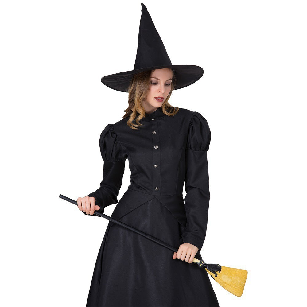 Classic Midnight Witch Costume & Hat Set