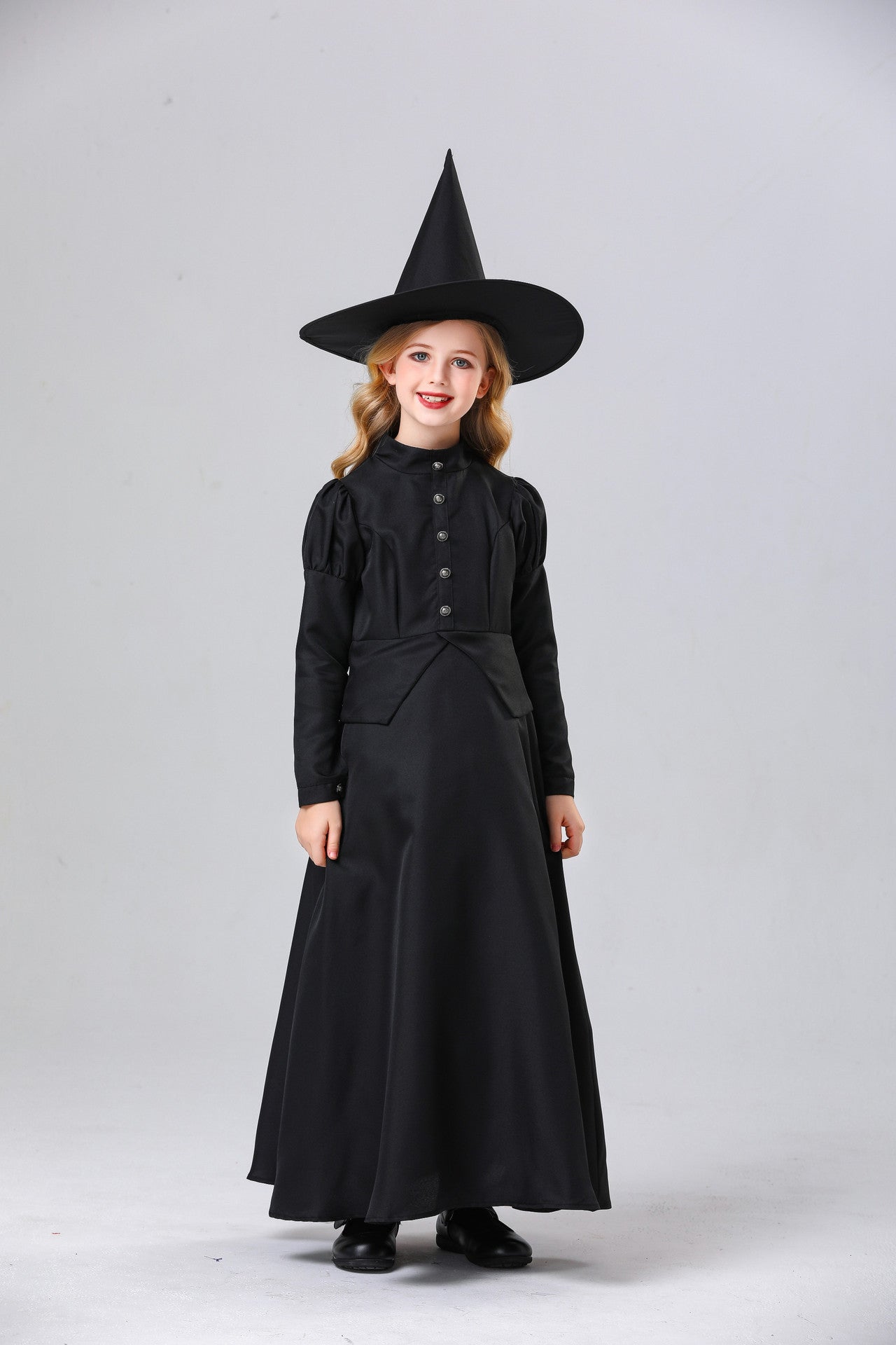 Classic Midnight Witch Costume & Hat Set