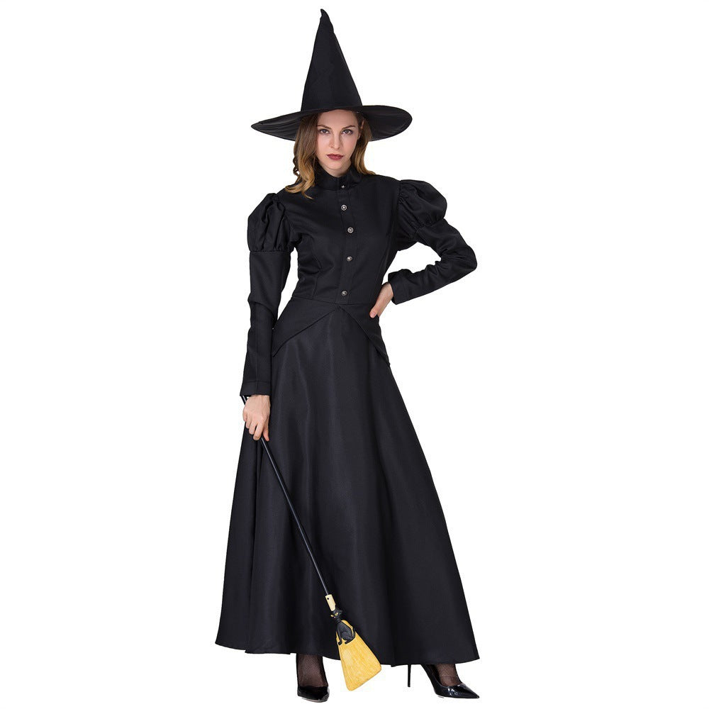Classic Midnight Witch Costume & Hat Set