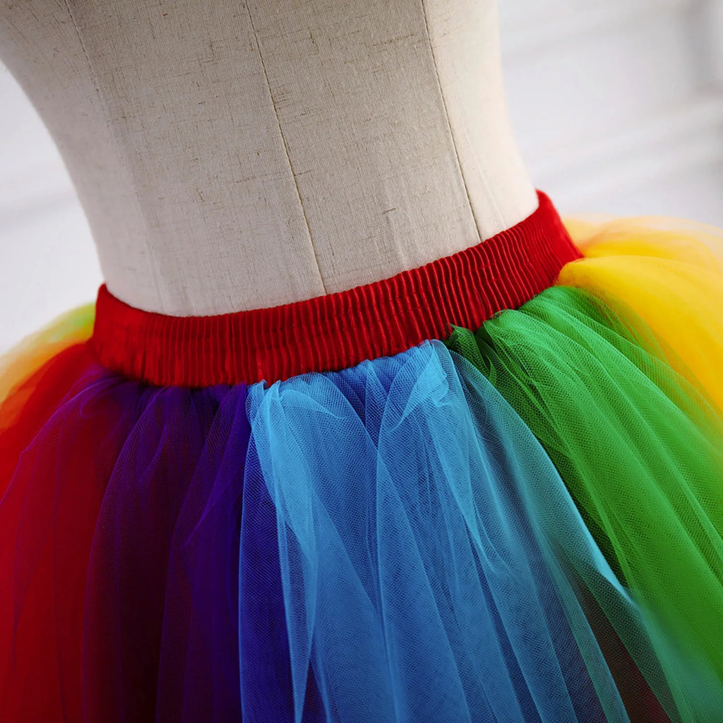 Deluxe Rainbow Layered Tulle Tutu Skirt