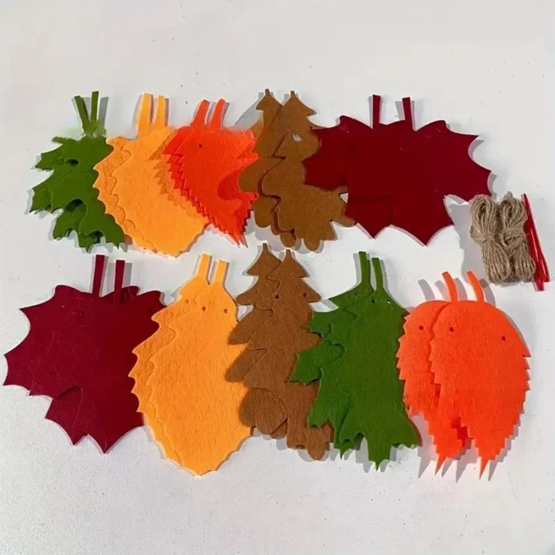 Autumn Maple Leaf Banner Felt Thanksgiving Harvest Festival Decoration Home Fireplace Decoration Wall Hanging Party Decor