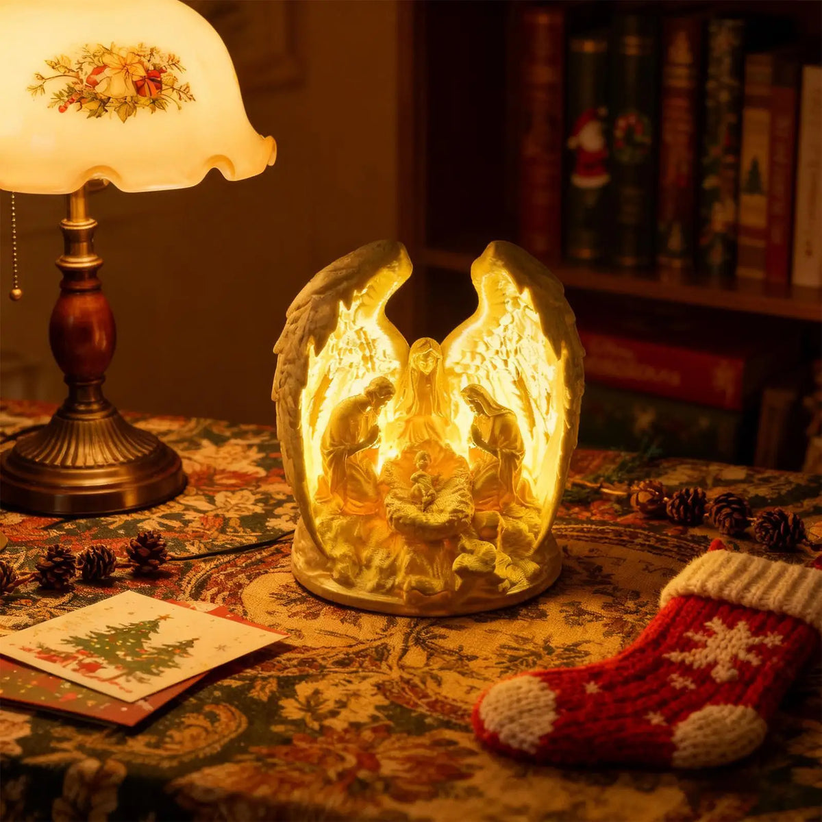 3D Nativity Scene Candles LED Religious Christian Christmas Decor for Holiday Birthday Party Church Offices Desk Home Decor