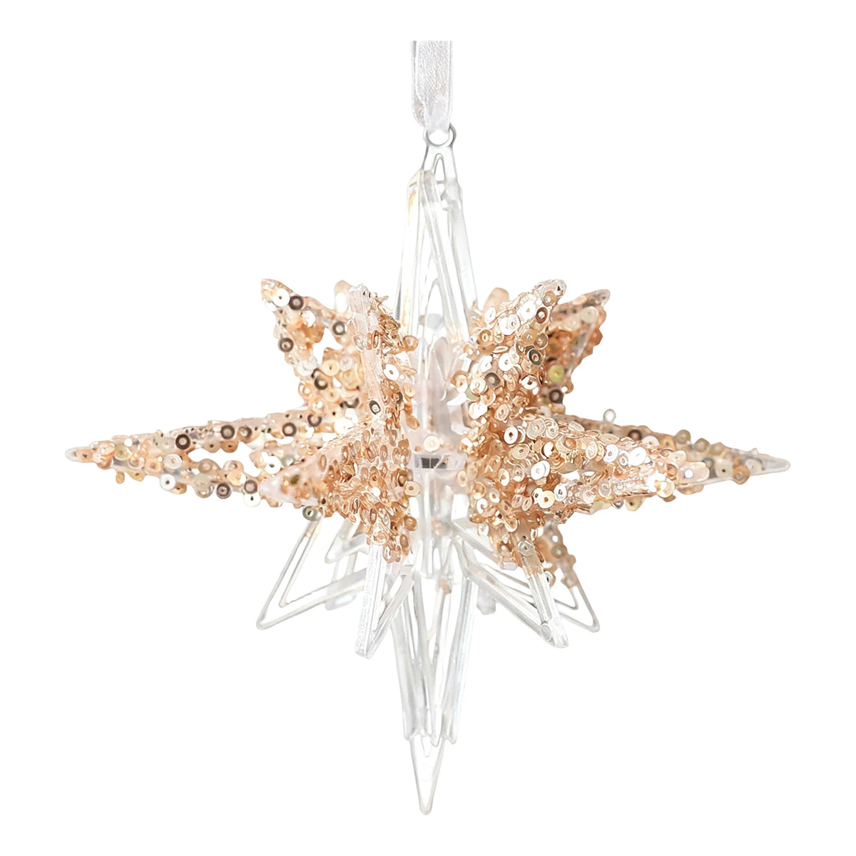 Christmas Tree Decoration Crystal Decorations Hanging Snowflake Icicle Clear Crystal Decoration Christmas Party Decoration