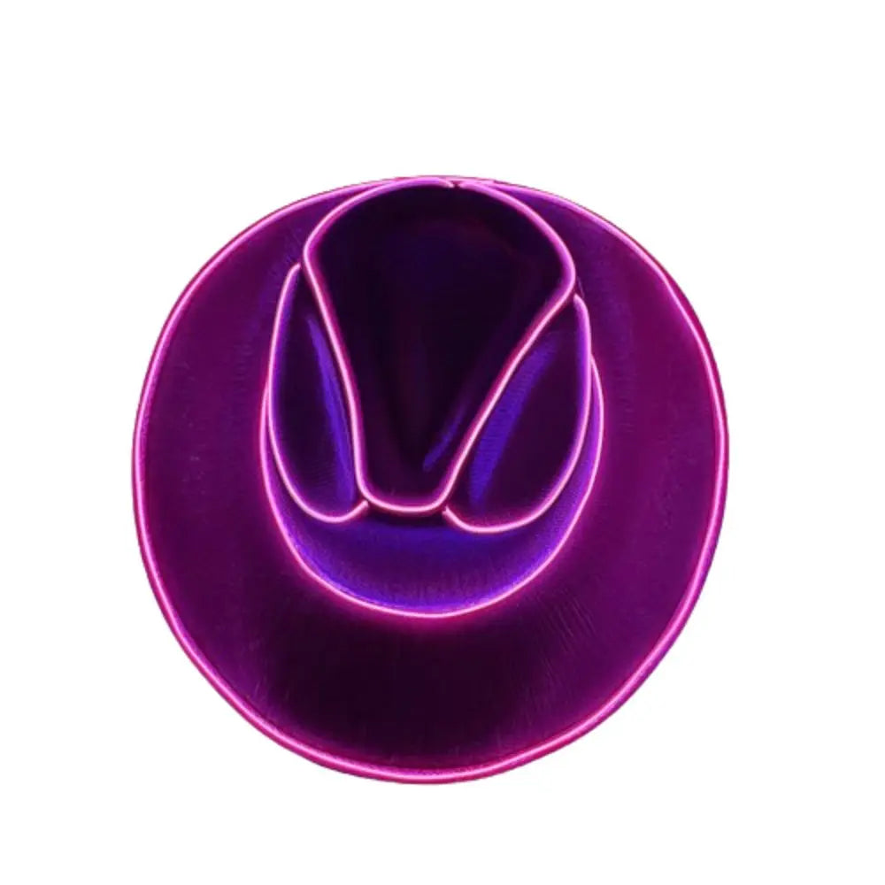 Pearlescent Neon Halloween Hats Colorful Cosplay Party Hats LED Luminous Cowboy Hat Cool Fashion Western Cowboy Hat Kids